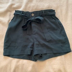 Green high waisted shorts